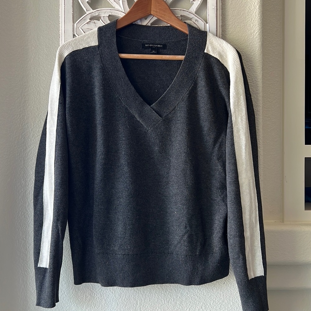 V-neck sweater.